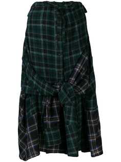 Yohji Yamamoto юбка с узором в шотландскую клетку