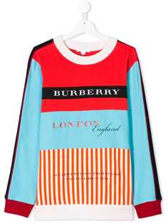 Burberry Kids толстовка с панельным дизайном и принтом логотипа