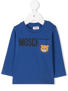 Moschino Kids топ с принтом медведя