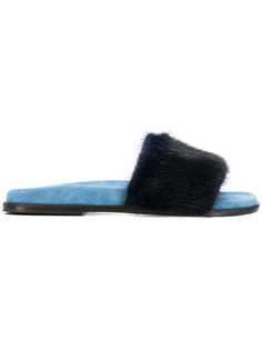 Max Mara fur strap slider sandals