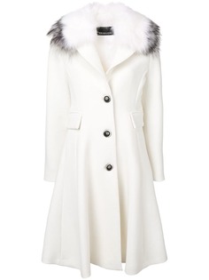 Ermanno Ermanno пальто с меховой отделкой