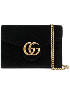 Gucci кошелек GG Marmont на цепочной лямке