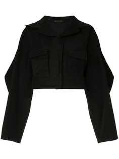 Yohji Yamamoto укороченная куртка со структурированными рукавами