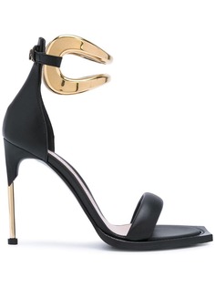 Alexander McQueen босоножки с золотистой отделкой