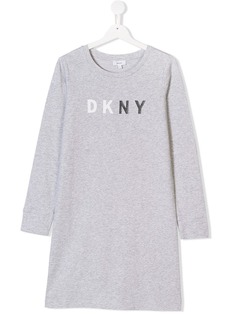 Dkny Kids платье джерси с принтом логотипа