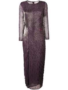 Giacobino bead embroidered slit front dress