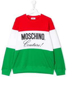 Moschino Kids полосатая толстовка с принтом логотипа