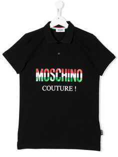 Moschino Kids рубашка-поло с принтом логотипа