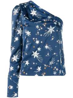 Self-Portrait топ на одно плечо с декором