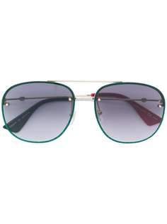 Gucci Eyewear объемные солнцезащитные очки-авиаторы