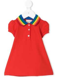 Gucci Kids платье поло с разноцветным воротником