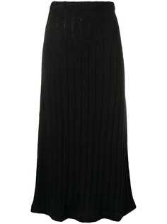 Jil Sander трикотажная юбка в рубчик с завышенной талией