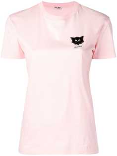 Miu Miu футболка с заплаткой в виде кота