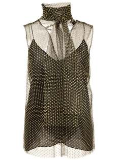 Carolina Herrera прозрачный топ в горошек