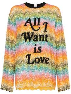 Ashish толстовка с отделкой пайетками all I want is love
