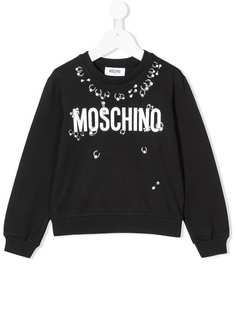 Moschino Kids толстовка с логотипом и металлическими кольцами