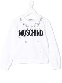Moschino Kids толстовка с принтом логотипа