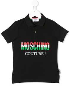 Moschino Kids рубашка-поло с принтом логотипа