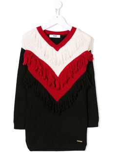 Msgm Kids свитер с бахромой