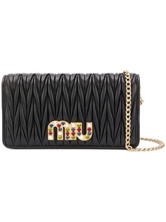 Miu Miu кошелек с цепочкой и с кристаллами