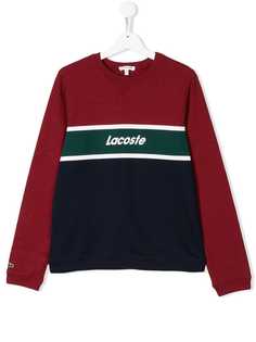 Lacoste Kids толстовка дизайна колор-блок с логотипом