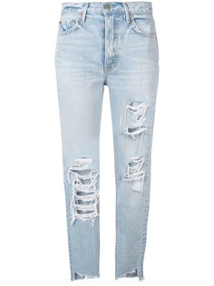 Grlfrnd укороченные джинсы с прорехами