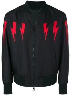 Neil Barrett куртка-бомбер с принтом молний