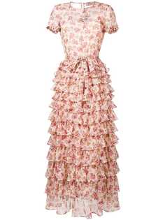 Twin-Set платье с цветочным принтом и оборками