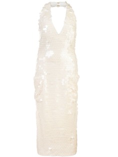 Natasha Zinko платье с глубоким вырезом и пайетками