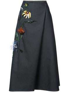 Carolina Herrera юбка с цветочным декором