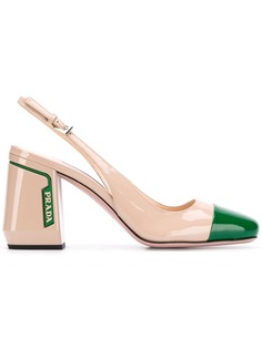 Prada colour block slingback pumps