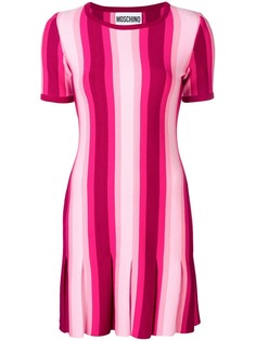 Moschino полосатое платье с короткими рукавами