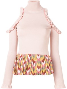 Elisabetta Franchi топ с прорезями на плечах