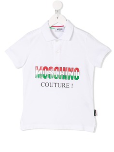 Moschino Kids Italian logo print polo shirt