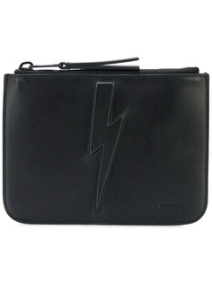 Neil Barrett кошелек на молнии с тисненой молнией