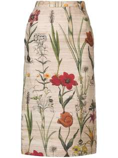 Oscar de la Renta юбка-карандаш с цветочным узором