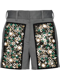 Prada шорты с вышивкой
