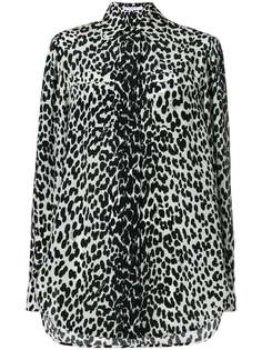 Givenchy рубашка с пышными рукавами и леопардовым принтом