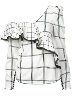 Self-Portrait асимметричный топ в клетку