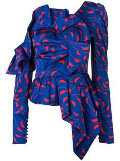 Self-Portrait асимметричный топ с принтом