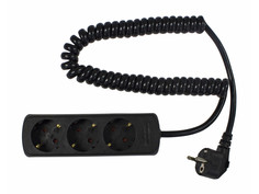 Удлинитель Schwabe 3 Sockets 2.5m Black 11432AS