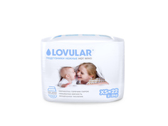 Подгузники LOVULAR Hot Wind XS 2-5кг 22шт