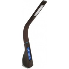 Настольный светильник camelion kd-817 c10 коричневый led 6 вт, 230в, сенс.,часы, термометр 13402