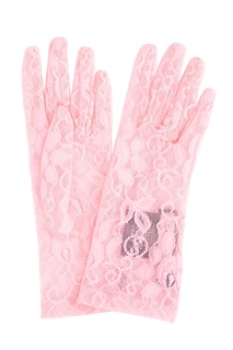 Розовые кружевные перчатки Gucci