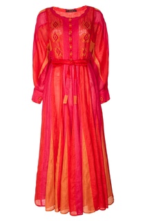 Длинное красно-оранжевое платье Vita Kin