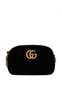 Черная бархатная сумка GG Marmont Gucci