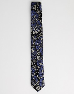 Жаккардовый галстук с цветочным узором Twisted Tailor - Синий