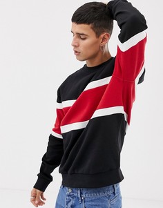 Черный свитшот с красными вставками New Look - Черный