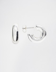 Серебристые серьги-кольца Weekday - Серебряный