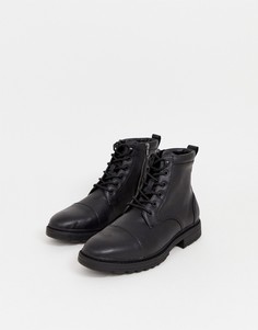 Черные рабочие ботинки Pull&Bear - Черный